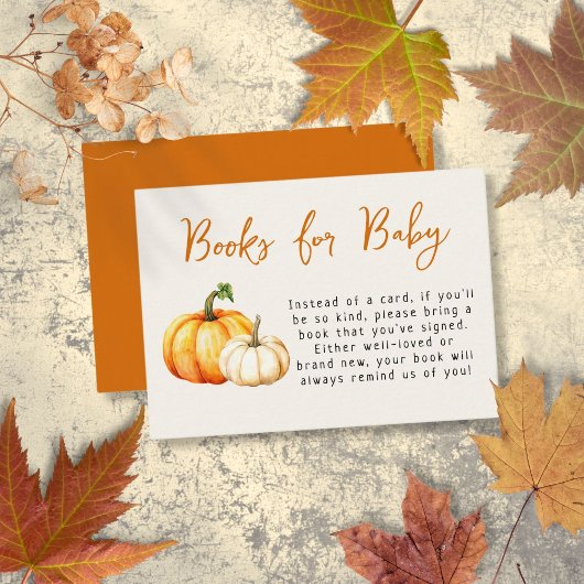 Pumpkin Rustic Fall Babydusche Bücher für Baby Begleitkarte