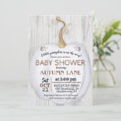 Pumpkin Rustic Fall Babydusche Einladung (Stehend Vorderseite)