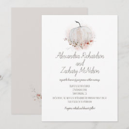 Pumpkin Rustic Fall Watercolor Wedding Einladung