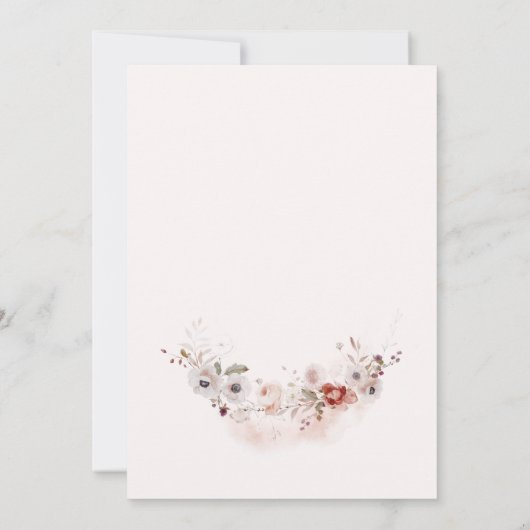 Pumpkin Rustic Fall Watercolor Wedding Einladung (Rückseite)