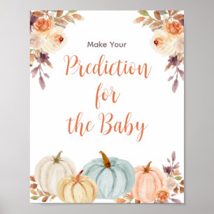 Pumpkin Rustic Floral Vorhersagen für Baby Poster