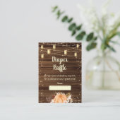 Pumpkin Rustic String Lights Baby Diaper Raffle Begleitkarte (Stehend Vorderseite)