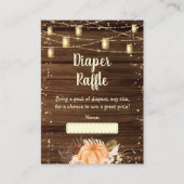 Pumpkin Rustic String Lights Baby Diaper Raffle Begleitkarte (Vorderseite)