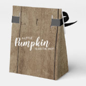 Pumpkin Rustic Wood Pattern Fall Baby Dusche Geschenkschachtel (Rückseite)