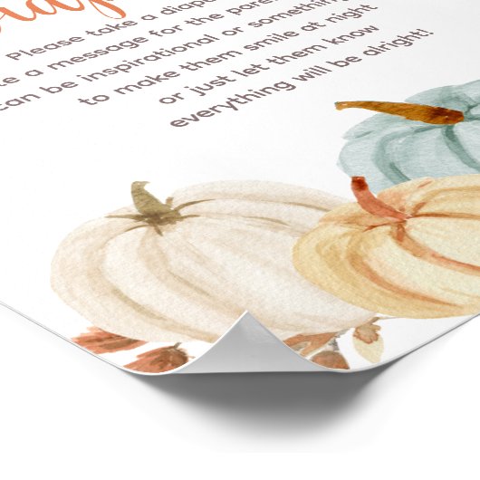 Pumpkin Rustikale florale Nachttaucher signieren P Poster (Ecke)