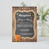 Pumpkin Rustikale Hochzeitsempfangskarten fallen C Einladung (Stehend Vorderseite)