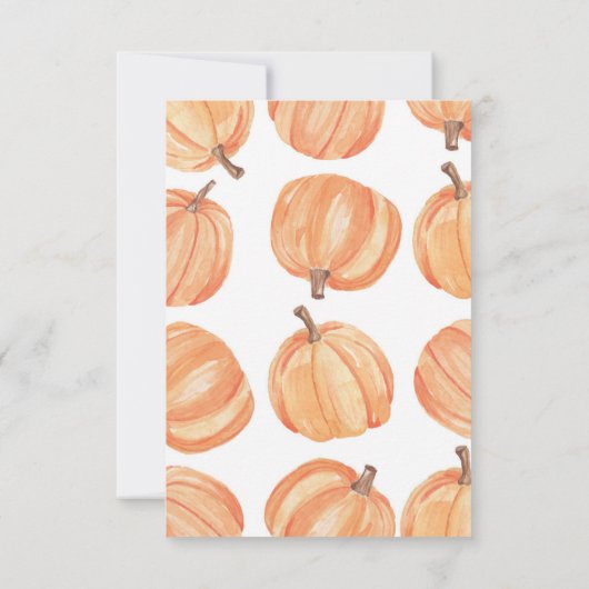 Pumpkin Rustikale Hochzeitsempfangskarten fallen Einladung (Rückseite)