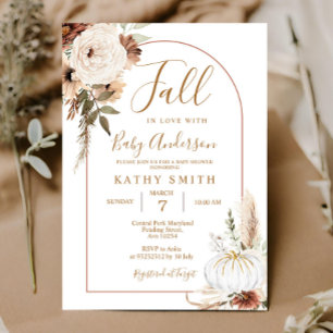 Pumpkin Rustikaler Boho Arch Fall in Liebe Baby Einladung