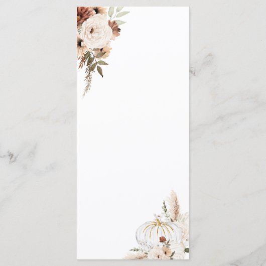 Pumpkin Rustikaler Boho Arch Fall in Liebe Menükarte (Rückseite)