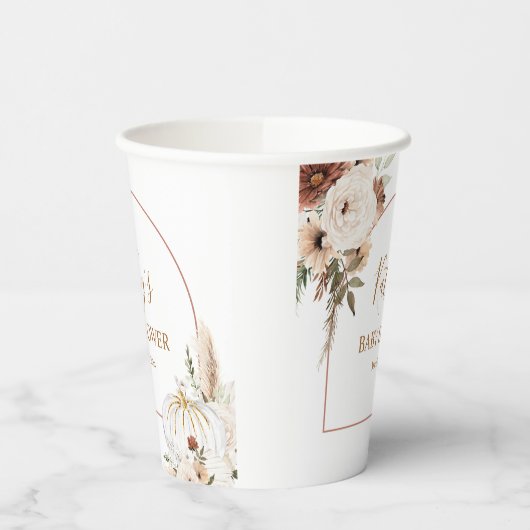 Pumpkin Rustikaler Boho Arch Fall in Liebe Pappbecher (Links)