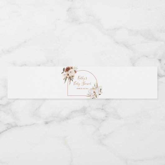 Pumpkin Rustikaler Boho Arch Fall in Liebe Wasserflaschenetikett (Einzelnes Label)