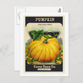 Pumpkin-Saatpaket der Vintagen Karte (Vorne/Hinten)
