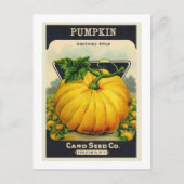 Pumpkin-Saatpaket der Vintagen Karte (Vorderseite)