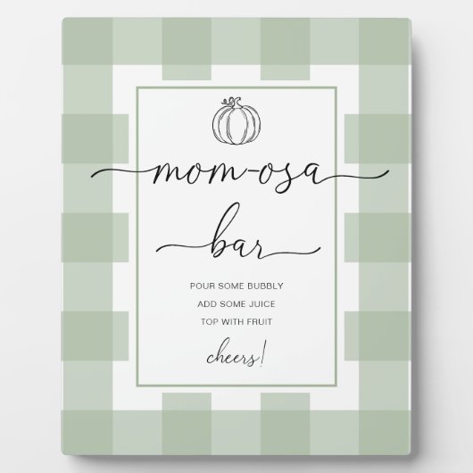Pumpkin Sage Green Baby Dusche Mama-osa Bar Fotoplatte (Vorderseite)
