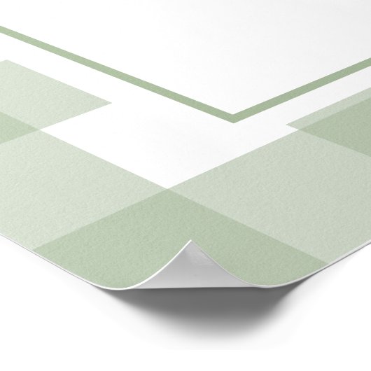 Pumpkin Sage Green Gingham Willkommen Poster (Ecke)