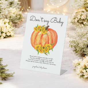 Pumpkin sagt kein Baby Game Sockelschild