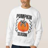 Pumpkin Saison Coquette Black Checkered Bow Fall Sweatshirt (Vorderseite)
