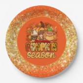 Pumpkin Saison Herbst Farbe anpassen Pappteller (Vorderseite)