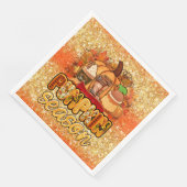 Pumpkin Saison Herbst Farbe anpassen Serviette (Ecke)