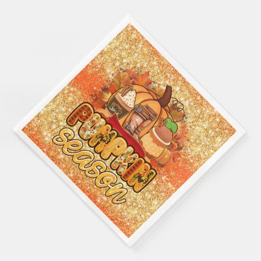 Pumpkin Saison Herbst Farbe anpassen Serviette (Ecke)