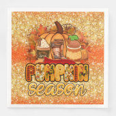 Pumpkin Saison Herbst Farbe anpassen Serviette (Vorderseite)