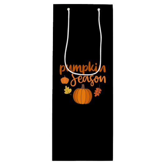 Pumpkin-Saison Herbst Geschenktüte Für Weinflaschen (Vorderseite)