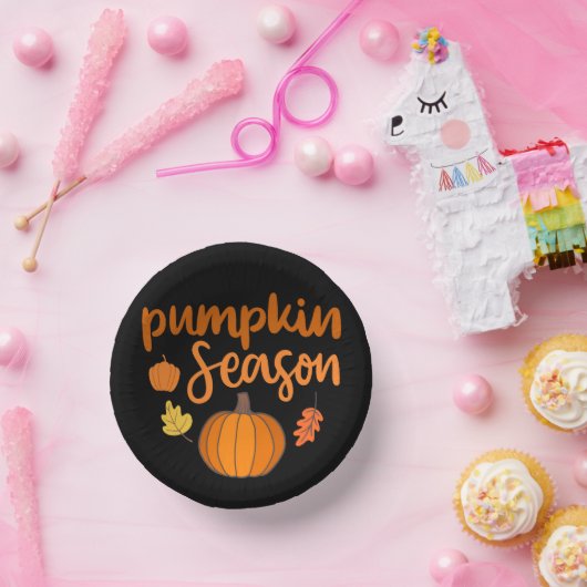 Pumpkin-Saison Herbst Pappteller (Party)