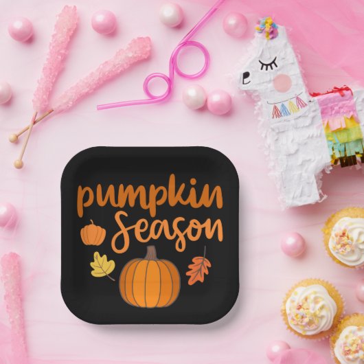 Pumpkin-Saison Herbst Pappteller (Party)