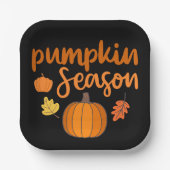 Pumpkin-Saison Herbst Pappteller (Vorderseite)