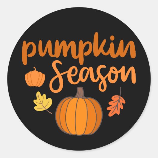 Pumpkin-Saison Herbst Runder Aufkleber (Vorderseite)