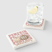 Pumpkin-Saison Herbst-Themed Steinuntersetzer (Seitenansicht)