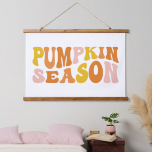 Pumpkin-Saison Wandteppich Mit Holzrahmen