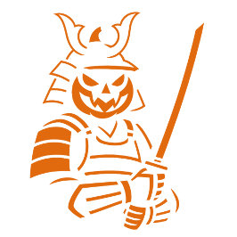 Pumpkin Samurai Halloween Design | Spooky Warrior T-Shirt