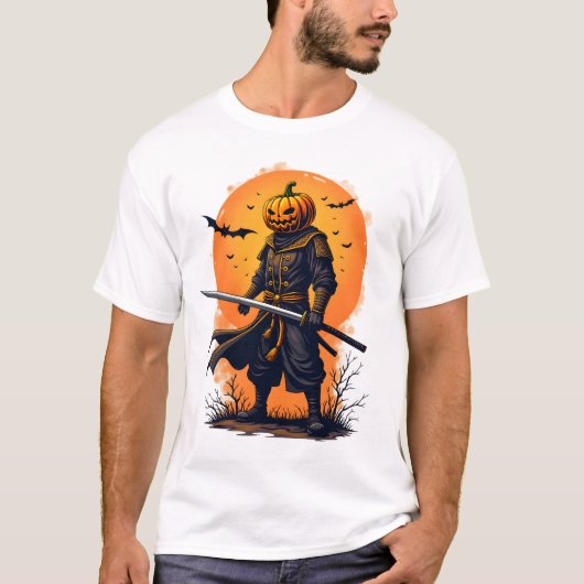 Pumpkin Samurai � Halloween Warrior T-Shirt (Vorderseite)