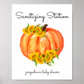 Pumpkin Sanitisierstation Orange White Poster (Vorne)