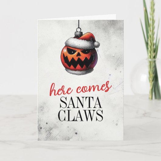 Pumpkin Santa Claws Karte (Vorderseite)