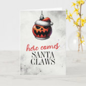 Pumpkin Santa Claws Karte (Gelbe Blume)
