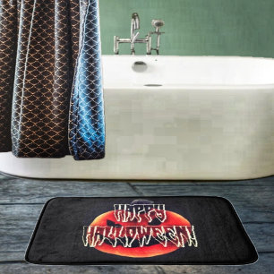 Pumpkin-Scare-Wht Badematte