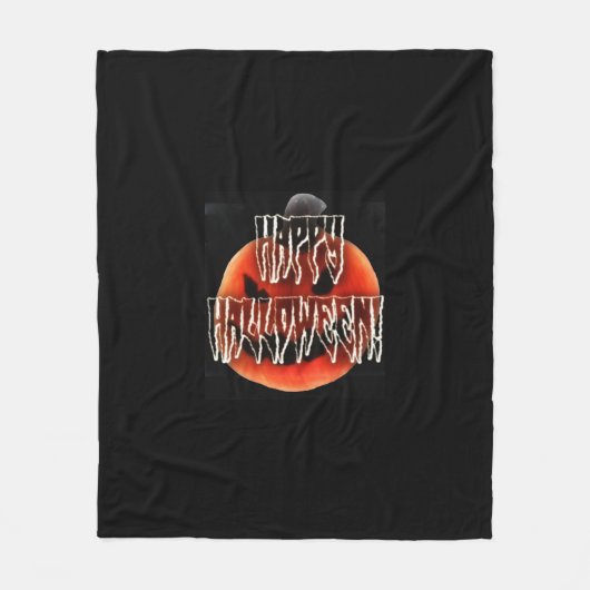 Pumpkin Scare-Wht Fleecedecke (Vorderseite)