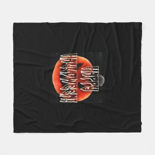 Pumpkin Scare-Wht Fleecedecke (Vorderseite (Horizontal))