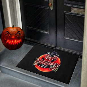 Pumpkin Scare-Wht Fußmatte