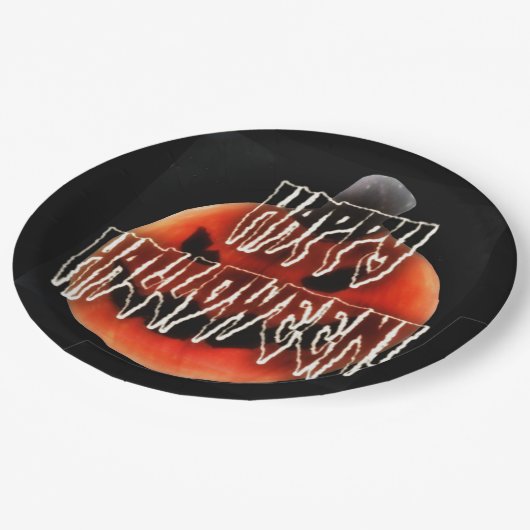 Pumpkin Scare-Wht Pappteller (Schrägansicht)