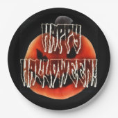 Pumpkin Scare-Wht Pappteller (Vorderseite)