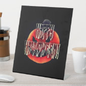 Pumpkin Scare-Wht Pedestal Sign Sockelschild (In Situ)