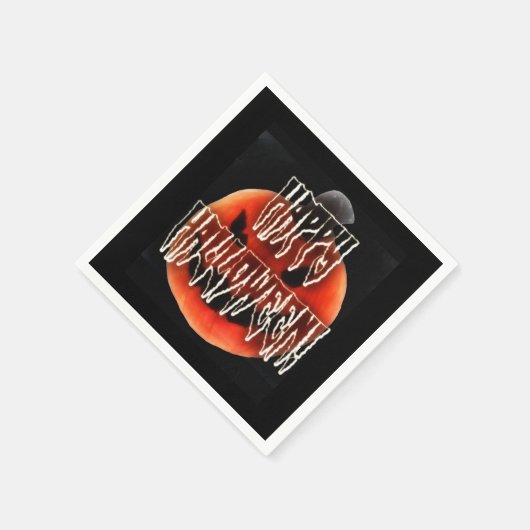 Pumpkin Scare-Wht Serviette (Ecke)