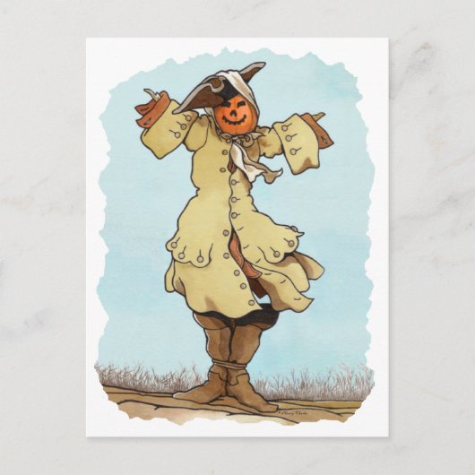 Pumpkin Scarecrow Postcard Postkarte (Vorderseite)
