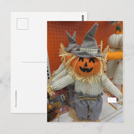 Pumpkin Scarecrow Postkarte (Vorne/Hinten)