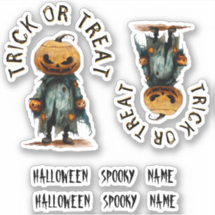 Pumpkin Scarecrow Trick Leckerei Spooky Party Stic Aufkleber