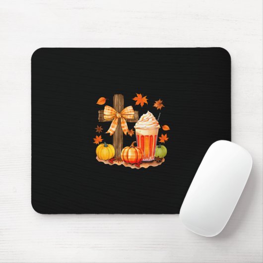 Pumpkin Sce And Jesus Christ Cross Pumpkin Christi Mousepad (Mit Mouse)