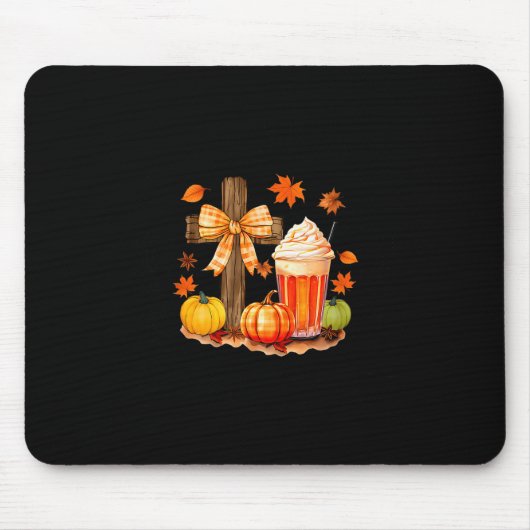 Pumpkin Sce And Jesus Christ Cross Pumpkin Christi Mousepad (Vorne)